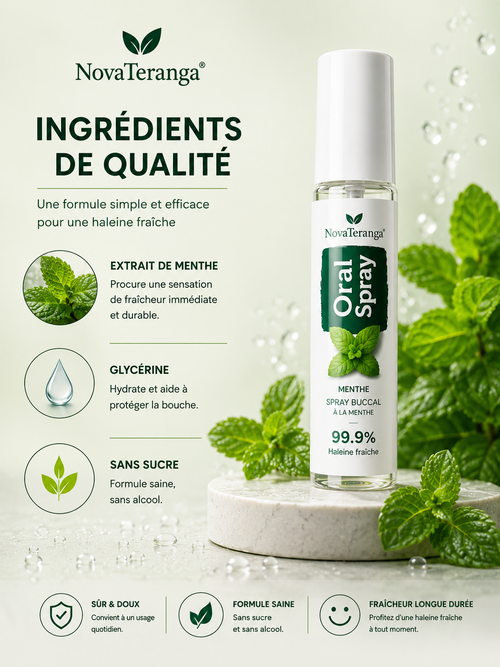 🌿 Spray Buccal Rafraîchissant NovaTeranga – Menthe